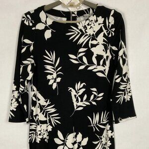 NEW TOMMY BAHAMA Darcy Off Tropic 3/4 Sleeve Dress Size M Black/White